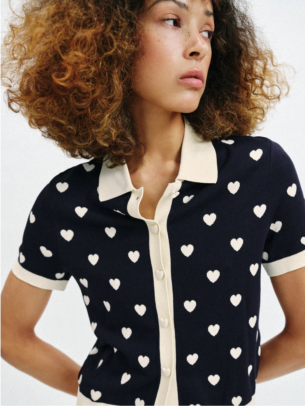 ZARA SHORT SLEEVE HEART CARDIGAN